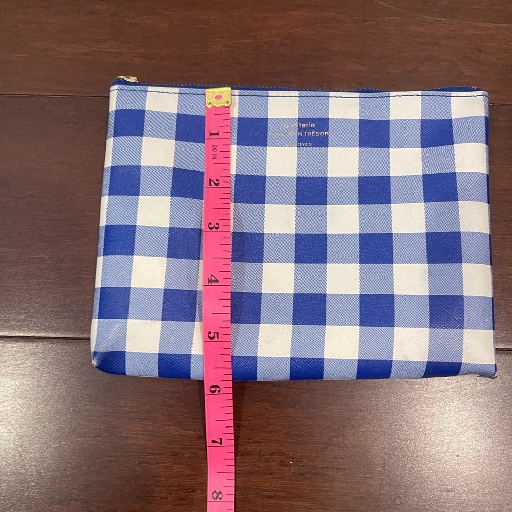 delfonics for madewell Blue Checkered gingham pouch - Picture 8 of 13